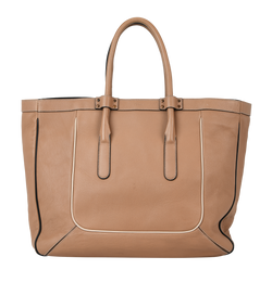 Tote Large, Leather, Beige, 125065, DB, 2*